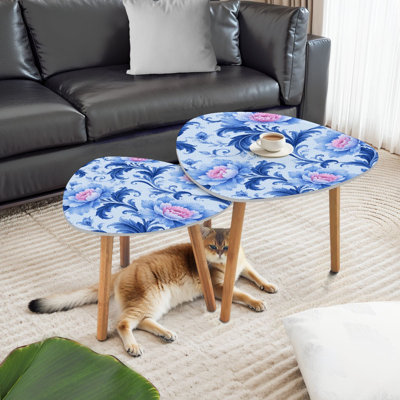 Ensemble de 2 tables basses gigognes Triangle