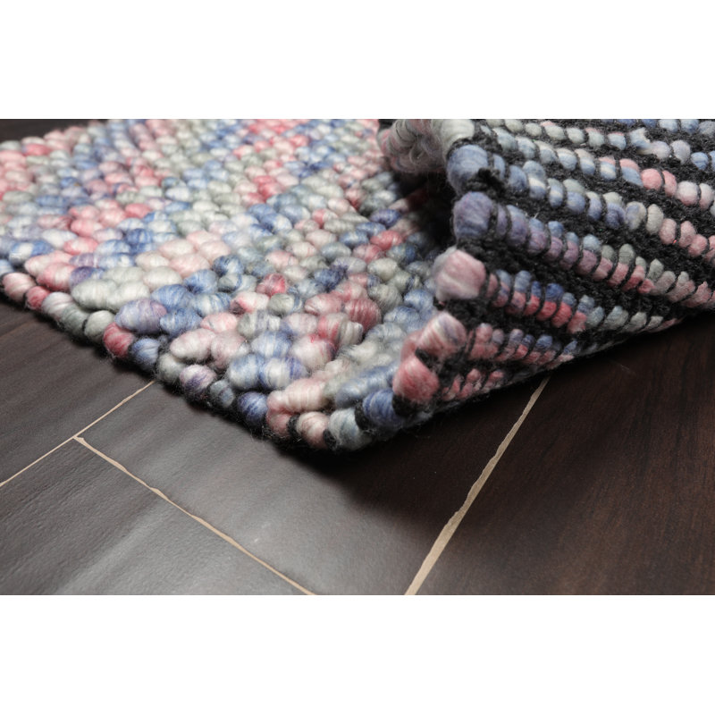 Tapis oriental en polyester 2 pi x 3 pi rose / mauve / vert / bleu