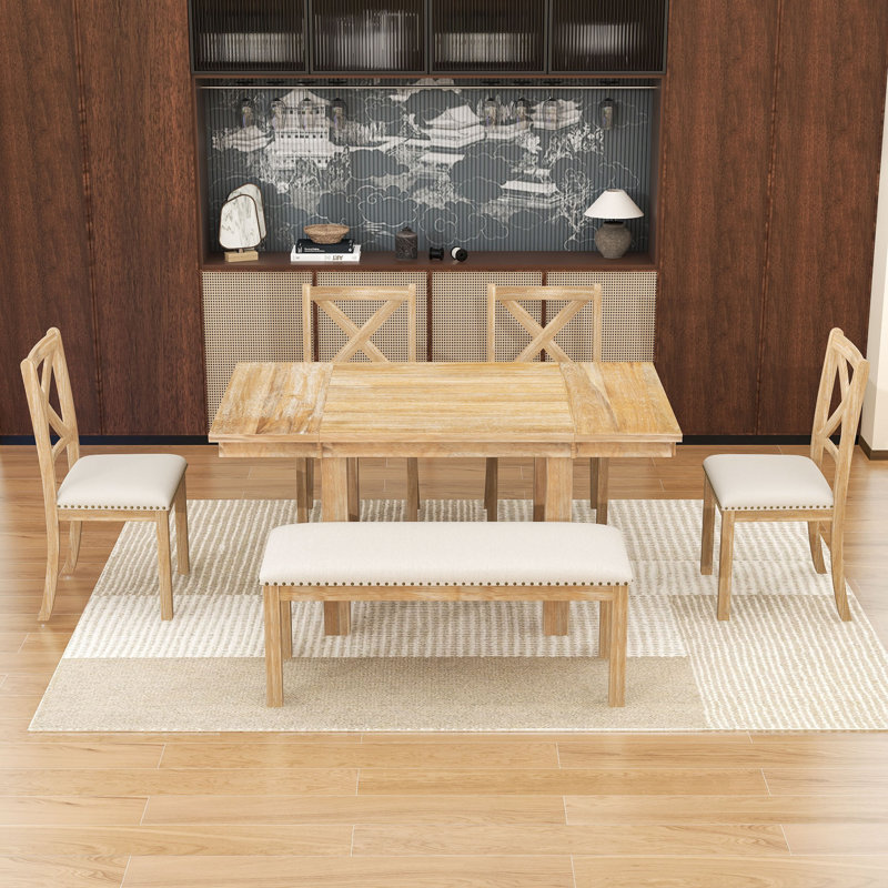 6 - Person Extendable Dining Set, Natural