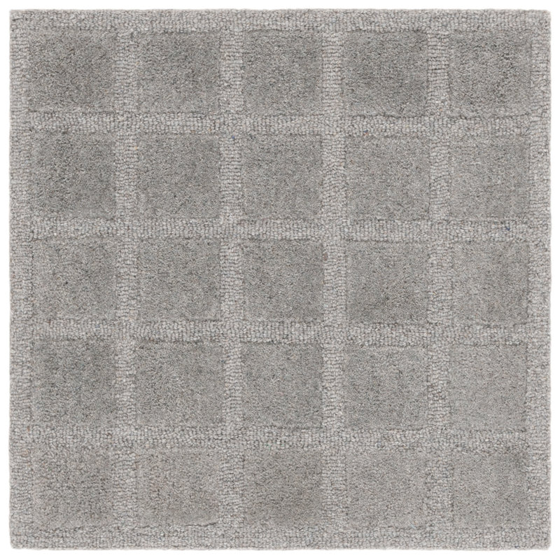 Liliany Hand Tufted Wool Pile Geometric Rug, Rectangle 5' x 8'
