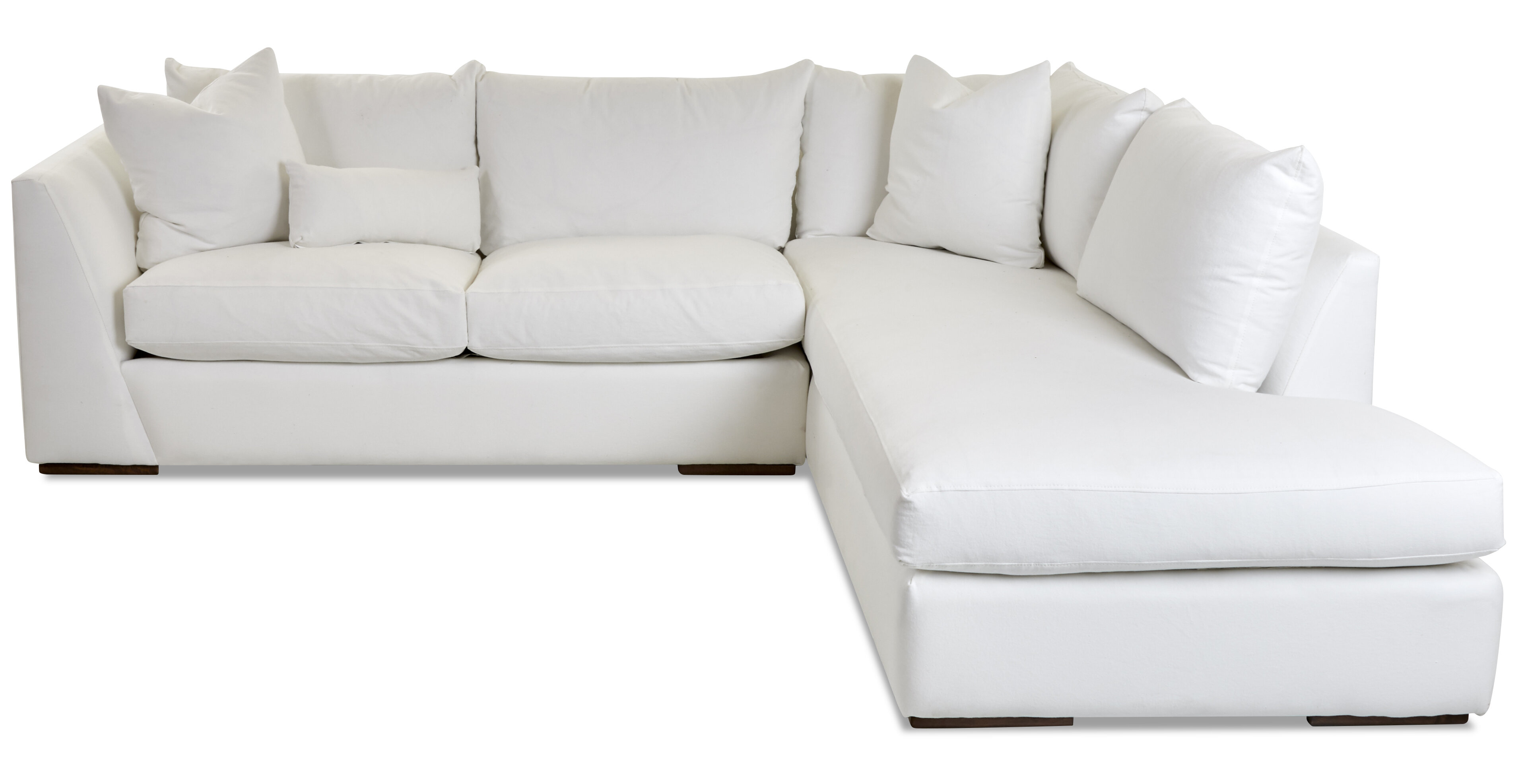 L-shape Feather Filled Sectional Sofa Set Convertible Couch Set