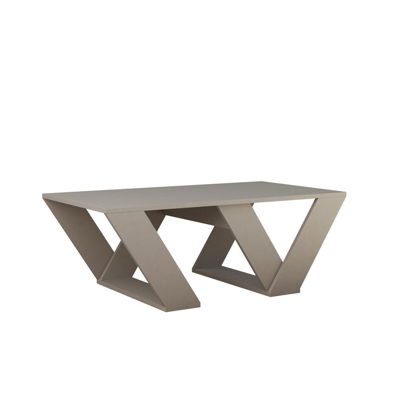 Aiysha Cross Legs Coffee Table, Light Mocha