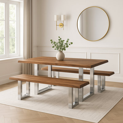 Philipson Wood And Metal 3-Pc Dining Set