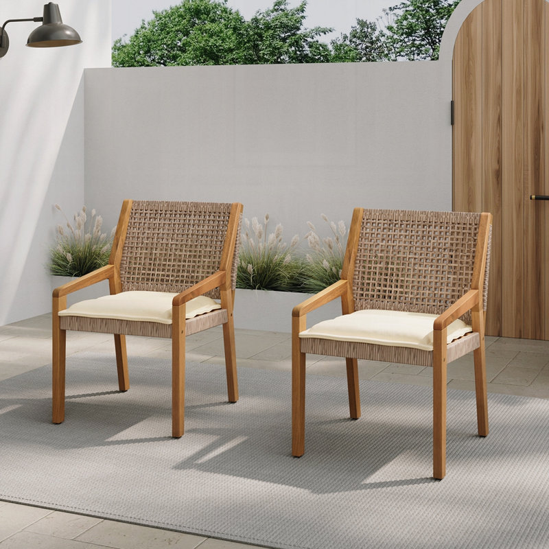 Ensemble de chaises d'extérieur (ensemble de 6), 6, Crème