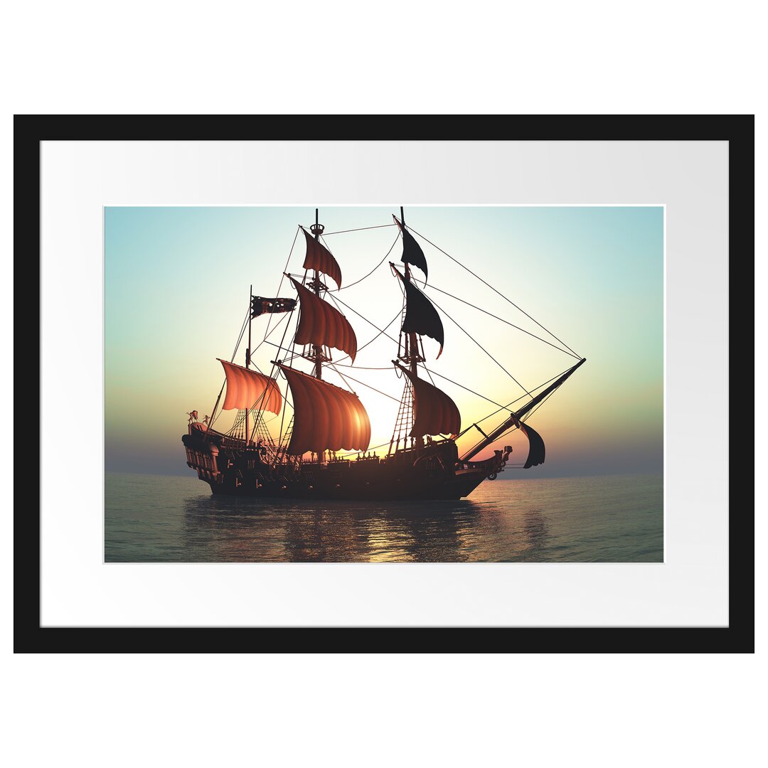 Gerahmtes Poster Altes Segelschiff