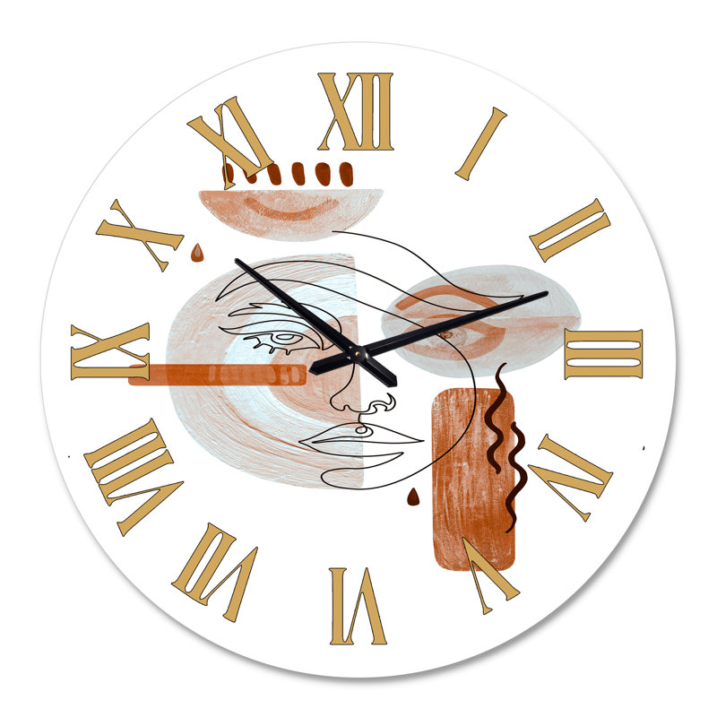 Minimal Compositions of Abstract faces I - Horloge murale moderne, Médium
