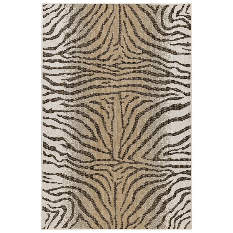 Tapis intérieur / extérieur brun clair Osman, Rectangle 3 pi 3 po x 4 pi 11 po