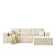Luxueux canapé modulaire 3 places avec tissu velours côtelé beige, sans assemblage, convient aux canapés-lits en forme de L pour la chambre à coucher, bon
