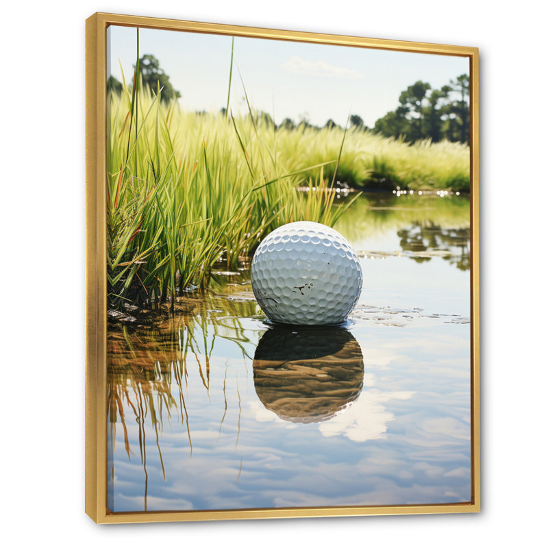Badalucco Minimalisme Golf Tees VII - Golf, art mural, H 44 po x l 34 po x P 1,5 po, Cadre flottant doré