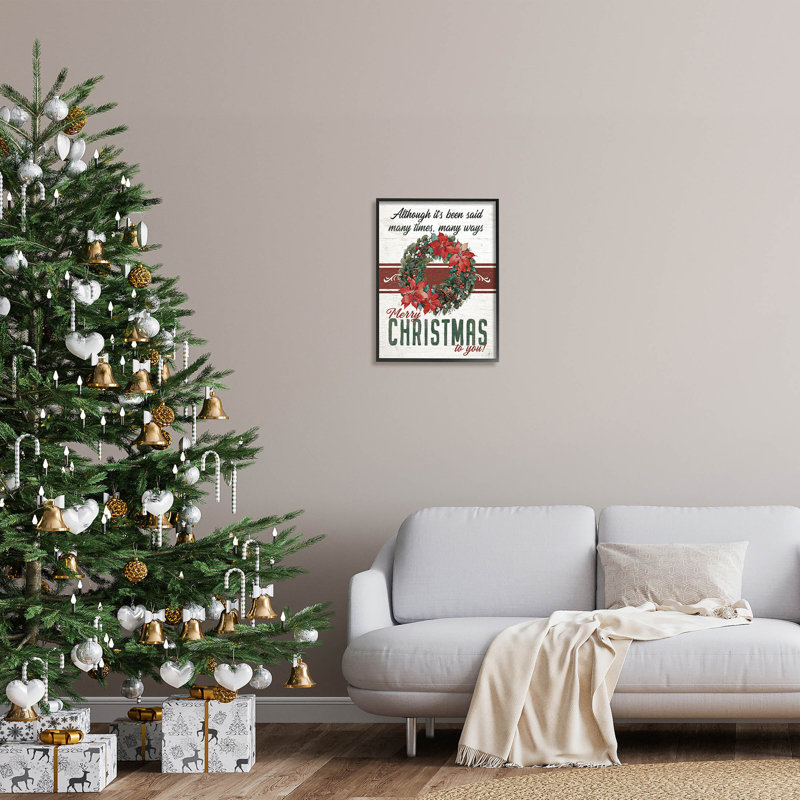 «Merry Christmas To You» à -197, H 20 po x l 16 po x P 1,5 po, Giclée encadrée noir minuit