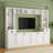 Minimalist Entertainment Wall Unit Set With Bridge For Tvs Up To 75'', Ample Storage Space TV Stand With Adjustable Shelves, Modernist Large Media Console For Living Room, White (OLD SKU: SD000031AAK)-1960088618