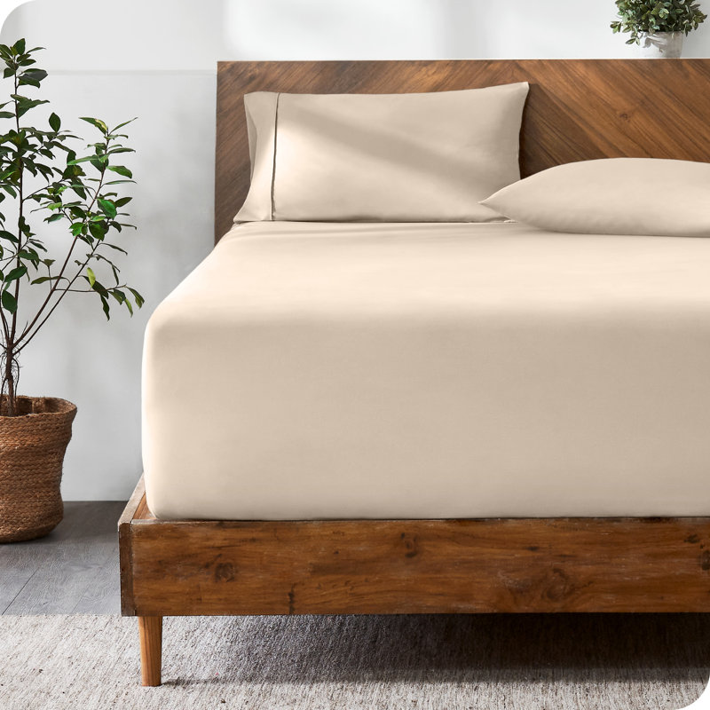 Extra Deep Microfiber Fitted Sheet, Full Fitted Sheet, Sand