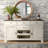 Matanzas 4-Drawer 2-Door Solid Rubberwood Sideboard with Removable Wine Rack