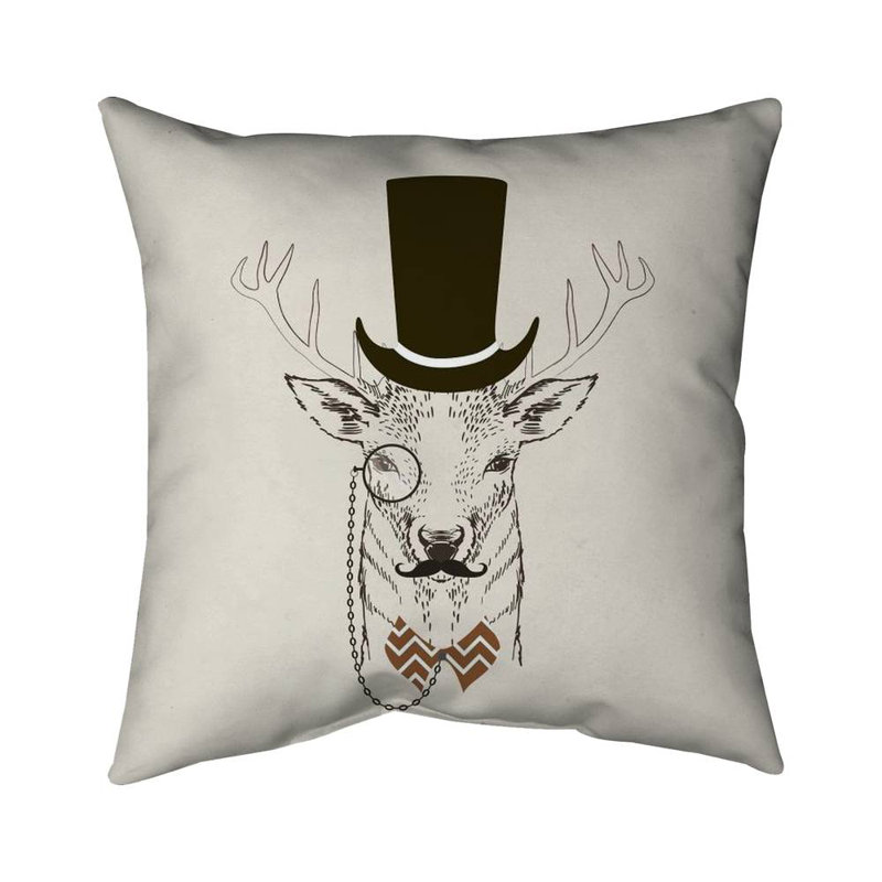 Rustic Aristocrat Roe Deer Pillow - Home Decor Bedroom Accent – Outdoor Throw Pillow with Insert, Weather-Resistant
