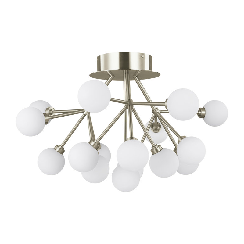 Mara 16 - Light LED Semi Flush Mount, Satin Nickel