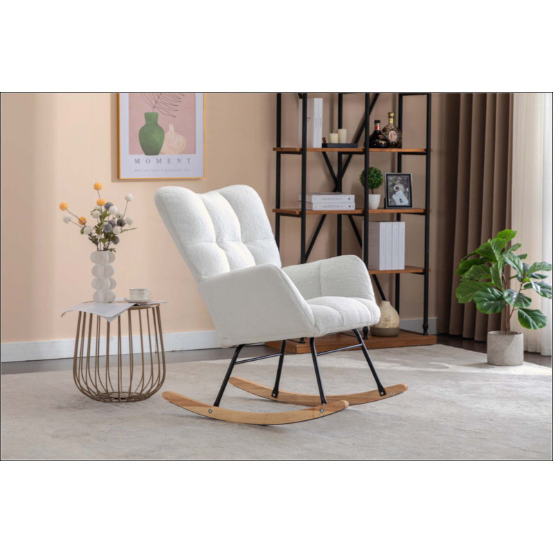 Chaise de chambre de bébé à bascule Teddy, Ivoire ivoire