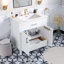 Meuble-lavabo de 30 pouces avec lavabo en céramique et beaucoup de rangement - le choix parfait pour les petites salles de bain-989351824
