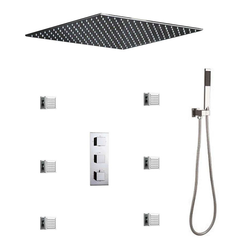 Système thermostatique en acier inoxydable fixé au plafond FontanaShowers