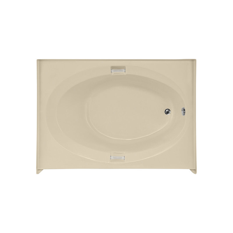 Marie 60'' L Soaking Bathtub, Bone, Right