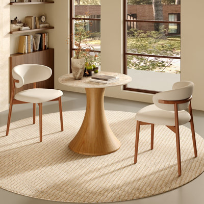 3-Piece Dining Set with 2 Upholstered Dining Chairs for Compact Apartments, Breakfast Nooks and Small dining rooms