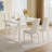 Dining Table Set With Armless Chairs.The Backrest Of The Dining Chair Is Designed With Multiple Vertical Stripes.-948288711