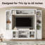 All-In-One Modern TV Stand With Bookcase, Entertainment Center With 4 Adjustable Shelves, Tempered Glass Doors, And Ample Storage Space For Tvs Up To 65-Inch-2054756651