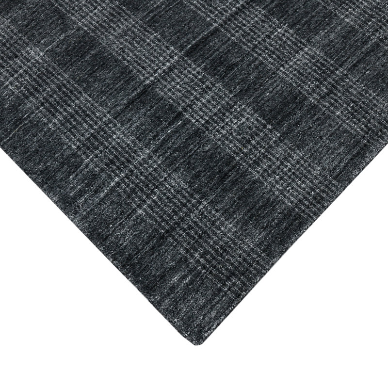 Brackettville Wool Plaid Handwoven Area Rug, Rectangle 8' x 10'