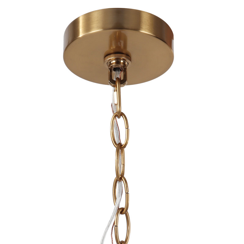 Iron 4-Light Chandelier, Laiton poli