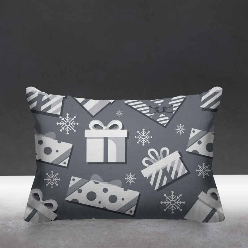 Coussin intérieur / extérieur Christmas Gift, Gris