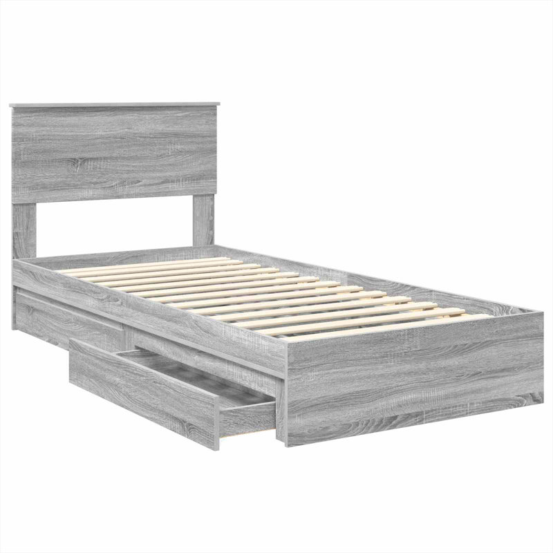 Bed, Small Single (2'6), Grey Sonoma