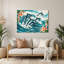 «Hawaiian Leaping Dolphins», art mural en métal bleu-1013671920