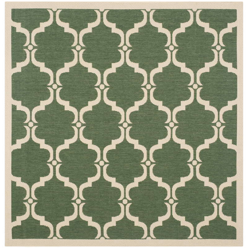 Kelley Trellis Indoor / Outdoor Area Rug, Square 160 cm, Brown/Aqua