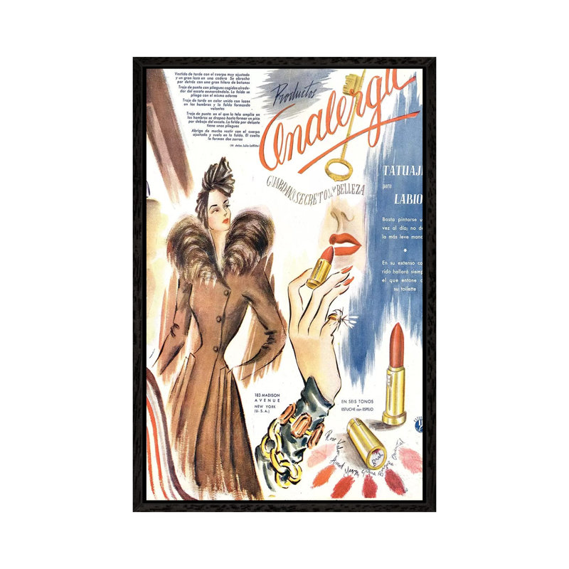 1930s Lipstick Magazine Advert by The Advertising Archives - Gallery-Wrapped Canvas Giclée on Canvas, 66.04 cm H x 45.72 cm W