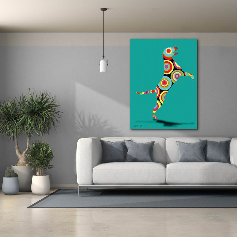«Dog Hello 2» par Mark Ashkenazi, art mural sur toile, H 54 po x l 40 po x P 1,5 po