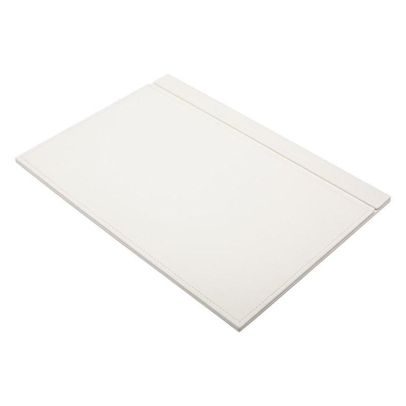 Michla Leather / Faux Leather Desk Organiser Set, White