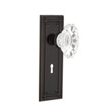 Crystal Chateau Interior Mortise Door Knob with Mission Long Plate