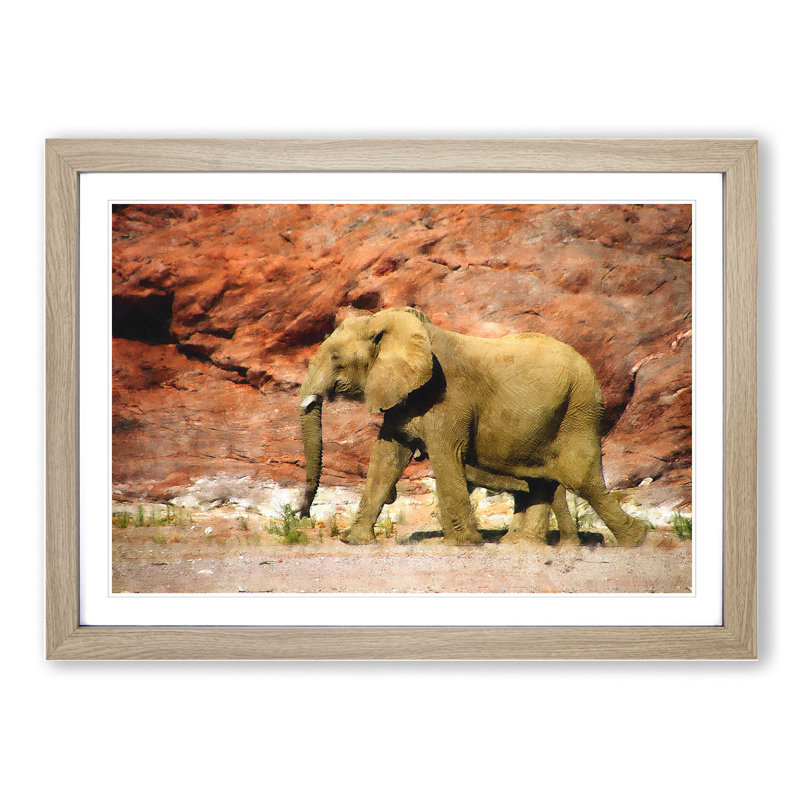 Elephant Vol.6 - Picture Frame Graphic Art, 27cm H x 36cm W x 2cm D, Oak Framed