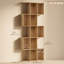 5-Tier Bookshelf, S Shaped Geometric Bookcase, Oak-420848053