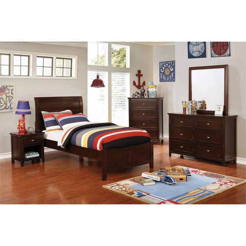 Gamora Wood 1-Drawer Kids Nightstand, Brown