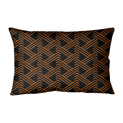 Geometric Microsuede Reversible Throw Pillow
