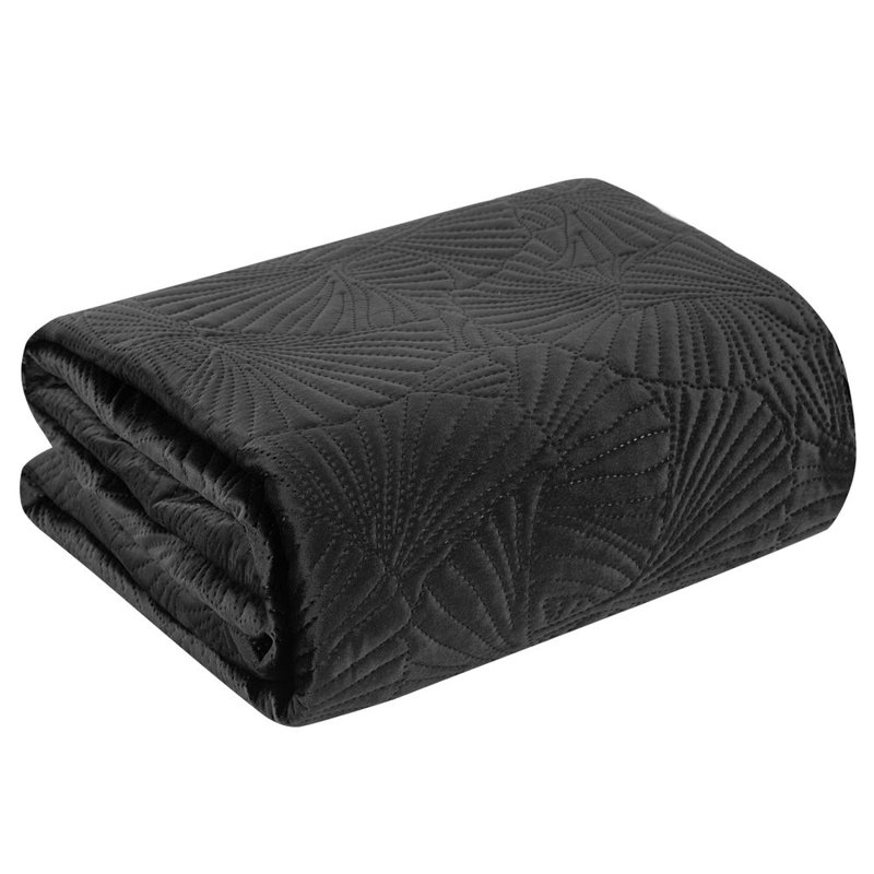 Keyaan Polyester Bedspread, W260 x L280cm, Black