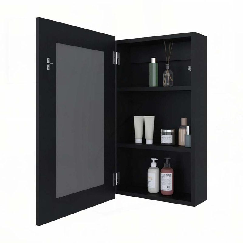 Pharmacie avec miroir inclus, Noir