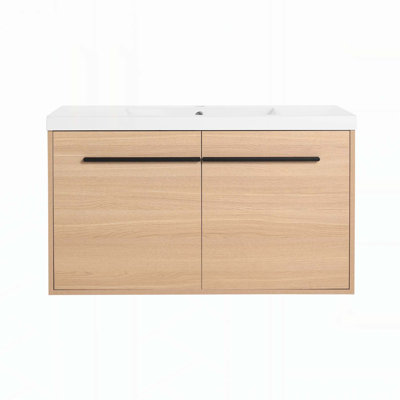 High-Quality Bathroom Vanity with Durable Resin Countertop and Spacious Cabinet