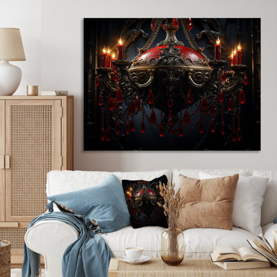 «Red Gothic Luminary Grace» - lustre, art mural