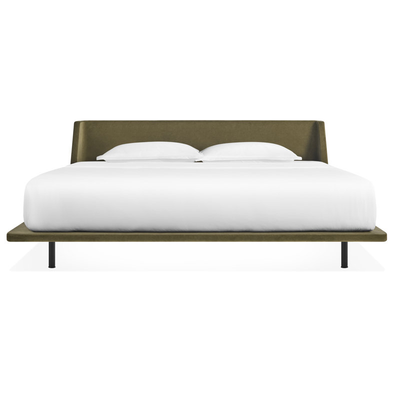 Nook Upholstered Platform Bed, King, Moss Velvet