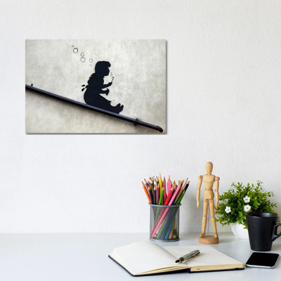 Bubble Girl - Wrapped Canvas Painting