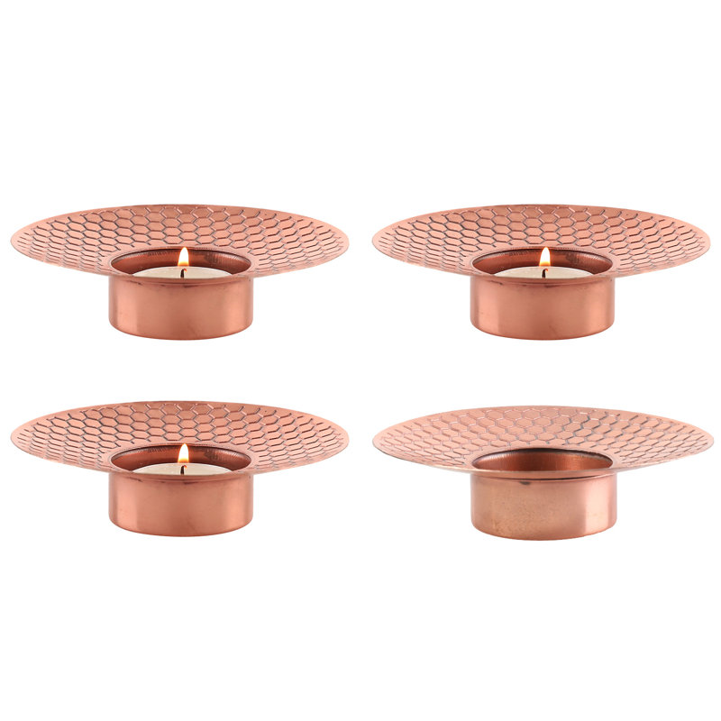 Ensemble de 4 porte-bougies chauffe-plat en métal 4 pièces