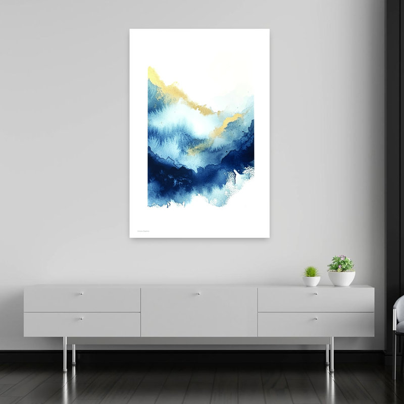 «Midnight Gold Playful Whimsical Abstract», art mural, H 60 po x l 40 po