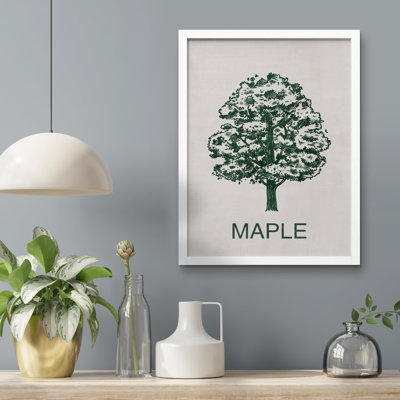 «Duotone Rustic Maple Tree Silhouette Floral Botanical» sur papier