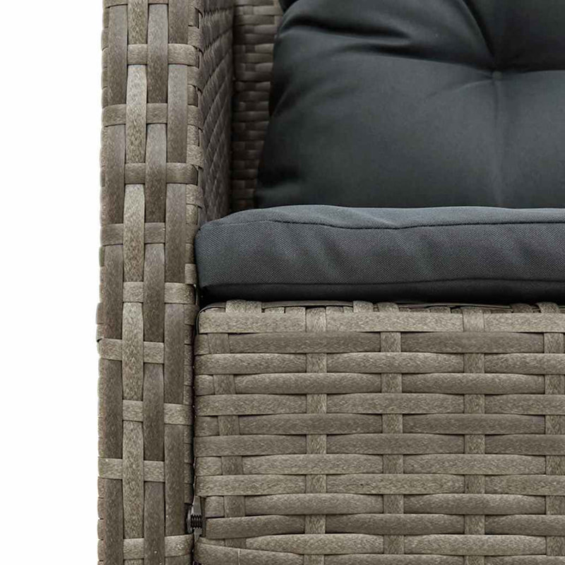 vidaXL Garden Sofa Set with Cushion Poly Rattan Furniture Outdoor Living, Dark Grey, Grey